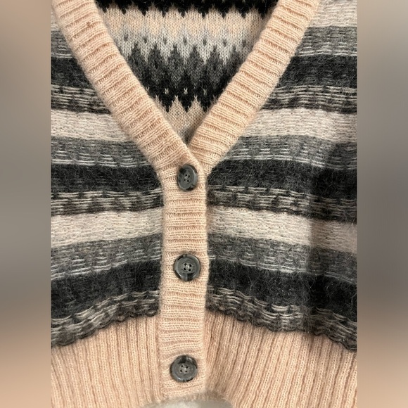 Aritzia Wilfred Cadence Fair Isle Wool Mohair Cardigan Size XS - Picture 7 of 12